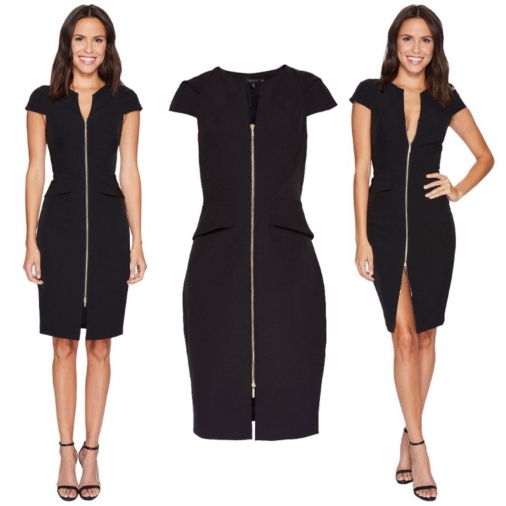 Ted Baker Architectural Pencil Dress Black Nwt